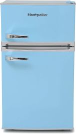 Montpellier Mab Pb Pale Blue Retro Under Counter Fridge With Freezer