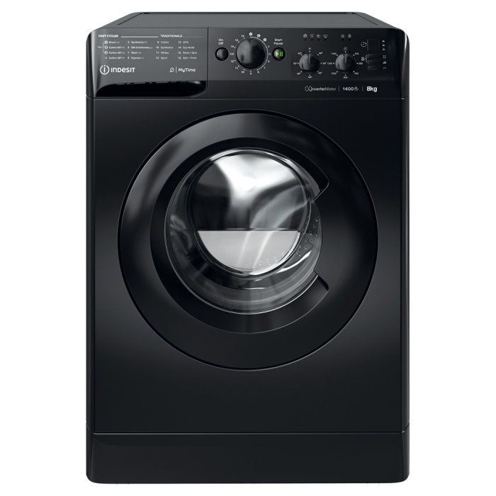 Photos - Washing Machine Indesit MTWC81495BKUK MyTime  - Black - 8kg - 1400rpm - B R 