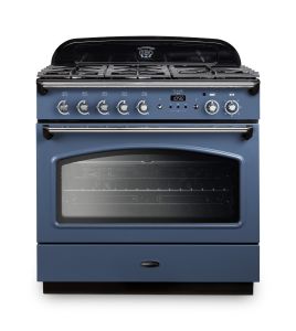 Rangemaster CLAS90FXDFFSB/C CLASSIC FX 90 Dual Fuel Stone Blue Chrome Trim
