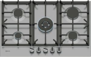 Neff T27CIQ8N0 75cm, 5 burner, 4.0kW Wok burner, Optimised FlameSelect, 3 Dishwasher suitable cast i