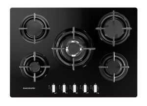 Rangemaster RMB70HPNGFGL/ 112240 70CM 5 Burner Gas Hob Black Glass