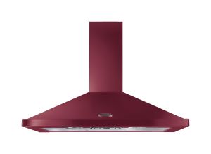 Rangemaster 95590 - 90cm Chimney Hood in Cranberry and Chrome