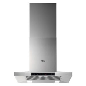 Aeg DKB5660HM 60cm Stainless Steel Box Wall Chimney Hood, Plus Touch on Glass, LED Lighting, 3+inte