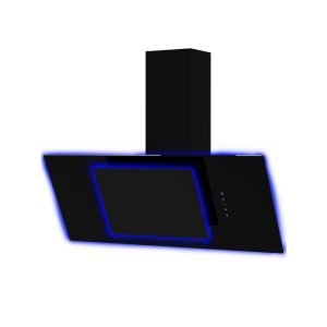Cata UBAHALO9 90cm Black Angled Glass RF Hood with Blue Ambient Light