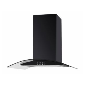 Cata UBSCG60BK 60cm Black Curved Glass Hood