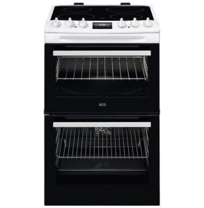 Aeg CCX1530ACW White 55cm Double Oven with Thermaflow? fan operated main oven and conventional top o