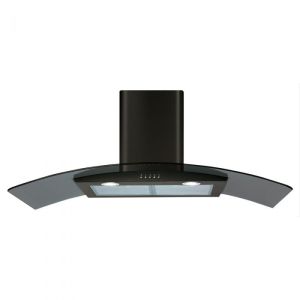 Cda ECP102BL Black Glass Curved Glass Extractor Hood
