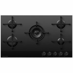 Fisher + Paykel CG905DLPGB4 Black Gas On Glass 90Cm