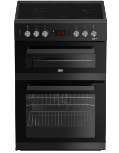 Beko EDC634K 60cm Double Oven Electric Cooker with Ceramic Hob - Black