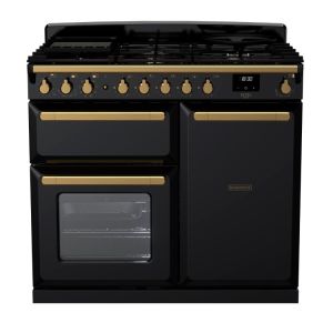 Rangemaster ESDL100DFPGBL/AB1 Estel Deluxe 100cm Dual Fuel Gloss Black