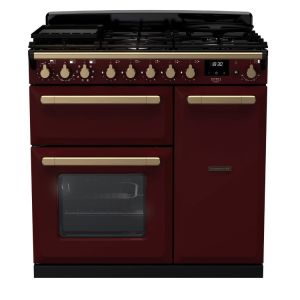Rangemaster ESDL90DFPBOR/AB1 Estel Deluxe 90cm Dual Fuel Bordeaux