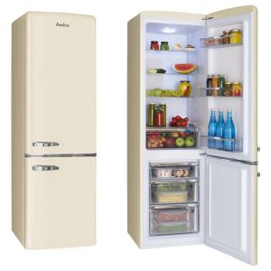 Amica FKR29653C Cream retro 55cm 178cm high 60:40 split Fridge Freezer