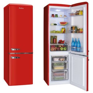Amica FKR29653R Red retro 55cm wide 178cm high 60:40 split Fridge Freezer