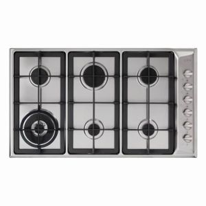 Cda HG9321SS 6 burner gas hob, cast iron pan supports