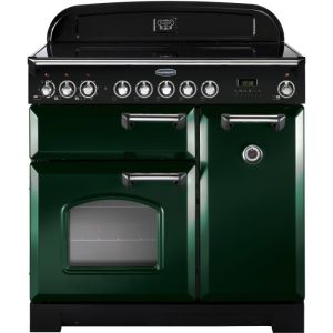 Rangemaster 113690 Classic Deluxe 90cm Induction Range Cooker Green and Chrome