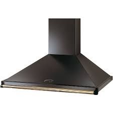 Rangemaster 63040 Classic 90cm Chimney Hood Black and Brass Rail