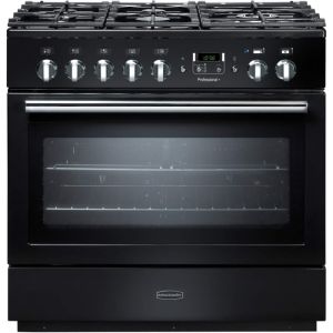Rangemaster 91130 Professional Plus FX 90cm Dual Fuel Range Cooker Gloss Black