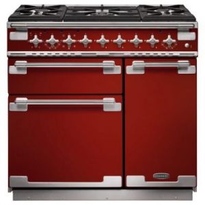 Rangemaster 108420 Elise 90cm Dual Fuel Range Cooker In Cherry Red