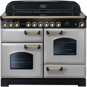 Rangemaster Classic Deluxe 110cm Ceramic Range 114600 Royal Pearl and Brass