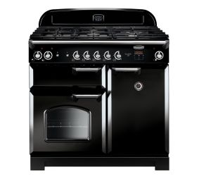 Rangemaster Classic 100cm Dual Fuel Range 116880 Black and Chrome