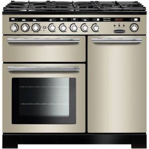 Rangemaster 100cm Duel Fuel Encore Deluxe Range Cooker 117240 Ivory and Chrome