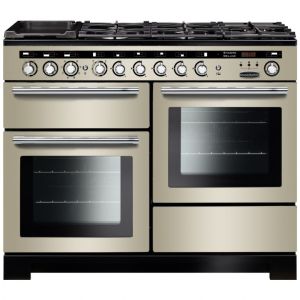 Rangemaster 110cm Duel Fuel Encore Deluxe Range Cooker 117280 Ivory and Chrome