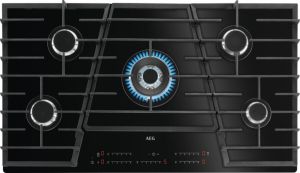 Aeg HVB95450IB 90cm Touch Sure Gas on glass, DirekTouch controls, LED display