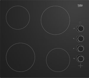 Beko HCC64103 Black 60Cm Ceramic Hob Knobs On Side
