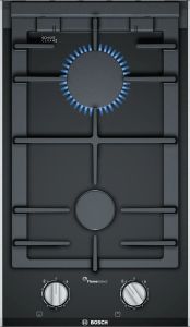 Bosch PRB3A6B70 30cm Domino Hob, 2 burners, FlameSelect, Dishwasher Proof Cast Iron supports