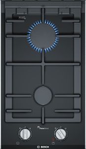 Bosch PRB3A6D70 Black 30 Cm, Domino Gas Hob, Black Ceramic Glass