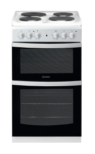 Indesit ID5E92KMW White 50Cm Solid Plate, Twin Cavity Cooker