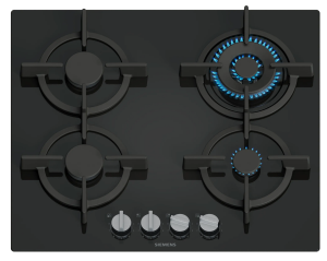 Siemens EP6A6HI10 60 cm, 4 burners, 3.5kW Wok burner, Optimised stepFlame