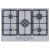 Bosch PGQ7B5K90 75cm, 5 burners, 3.3kW Wok, 3 Dishwasher suitable cast iron pan supports, new standa
