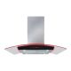 CDA EKPK90SS Curved glass island extractor with edge lighting, Ducted/re-circulating, Edge lighting in 3 colours