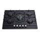 Montpellier 75cm Gas Hob Cast Iron Support Black - 5 Burners