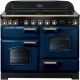 Rangemaster 113100 Classic Deluxe 110cm Electric Cooker with Induction Blue and Brass