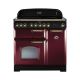 Rangemaster 84510 Classic Deluxe Ceramic 90cm Electric Range Cooker Cranberry and Brass