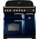 Rangemaster 114260 Classic Deluxe Ceramic 90cm Electric Range Cooker Blue and Brass