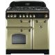 Rangemaster 114630 Classic Deluxe 90cm Dual Fuel Range Cooker Olive Green and Brass