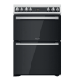 Hotpoint HDT67V9H2CW_UK 60cm Double Electric Cooker with Ceramic Hob - Black/White