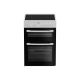Zenith ZE605W 60cm Twin Cavity Electric Cooker with Glass Hob - White