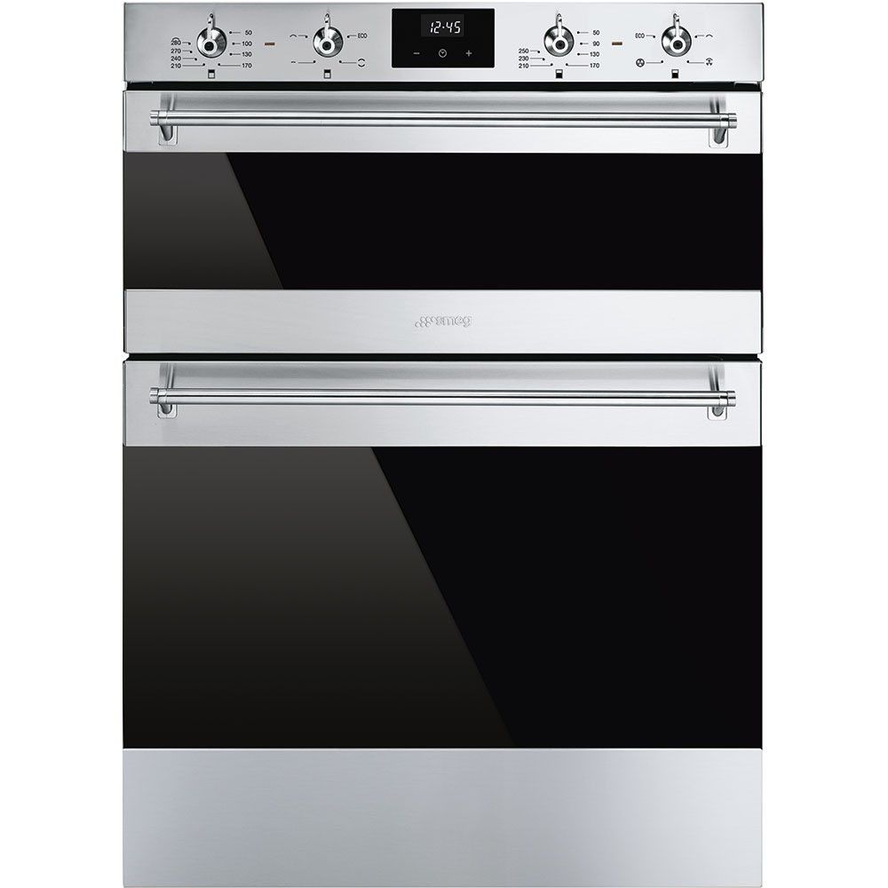 Photos - Oven Smeg DUSF6300X 60cm Classic Stainless Steel and Eclipse Glass Double Under Counter OvenLower Main Ov 