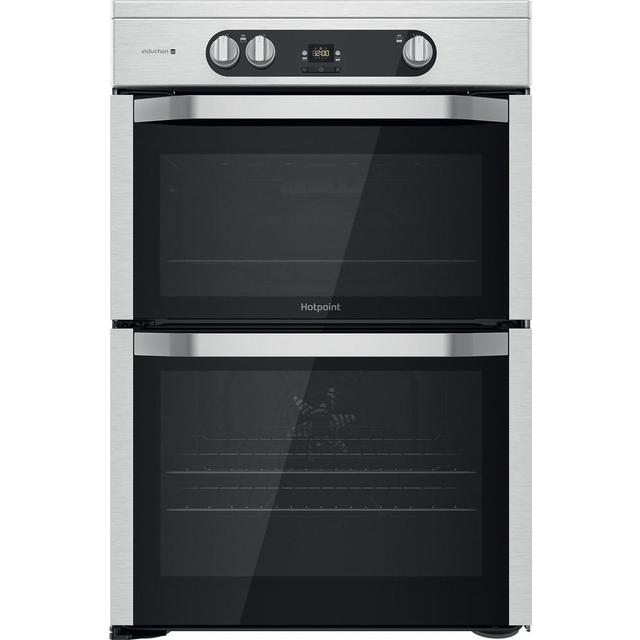 Photos - Cooker Hotpoint-Ariston Hotpoint HDM67I9H2CX/UK 60Cm Electric Double , Induction Hob 