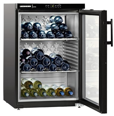 Liebherr WKb1812 Vinothek Black Glass Door Single Zone Wine Cooler from Buywise